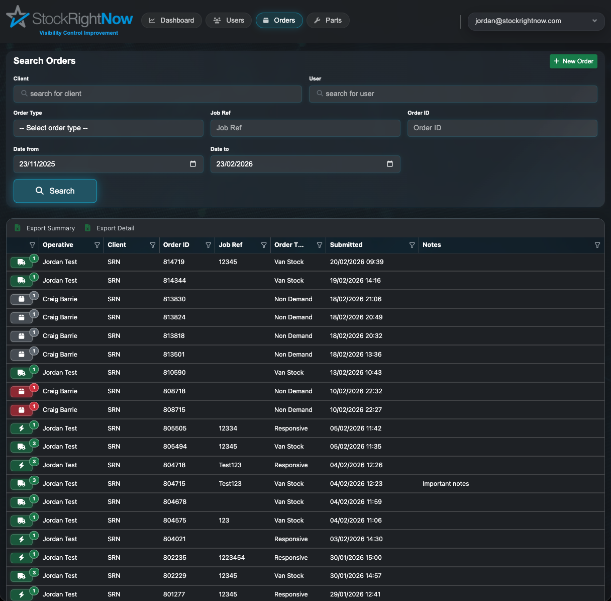Lager jetzt Portal Screenshot