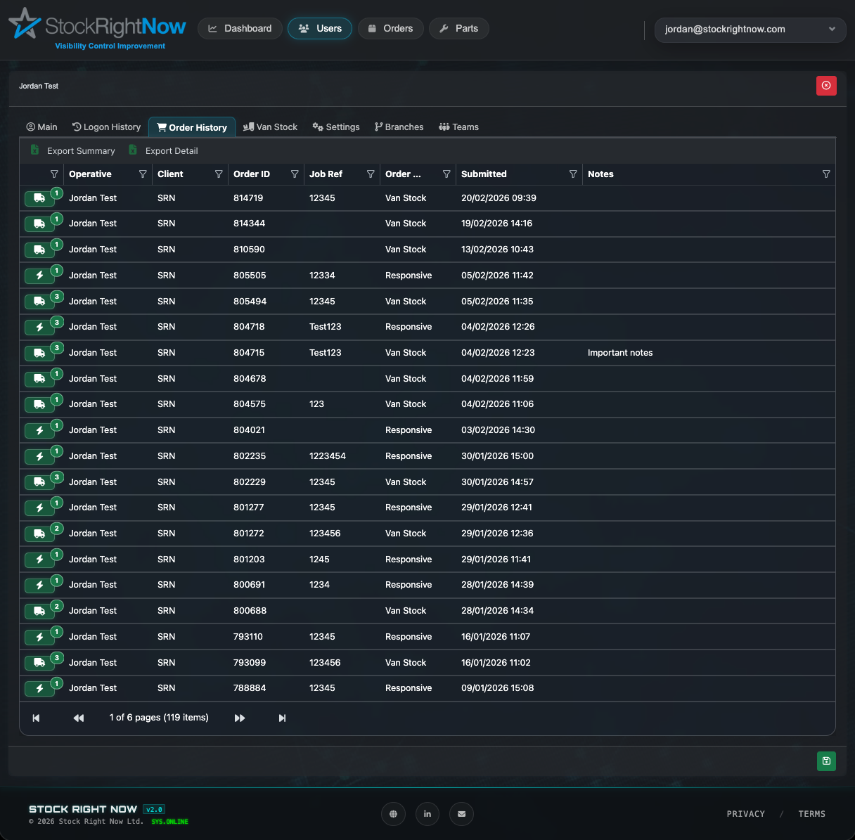 Lager jetzt Portal Screenshot