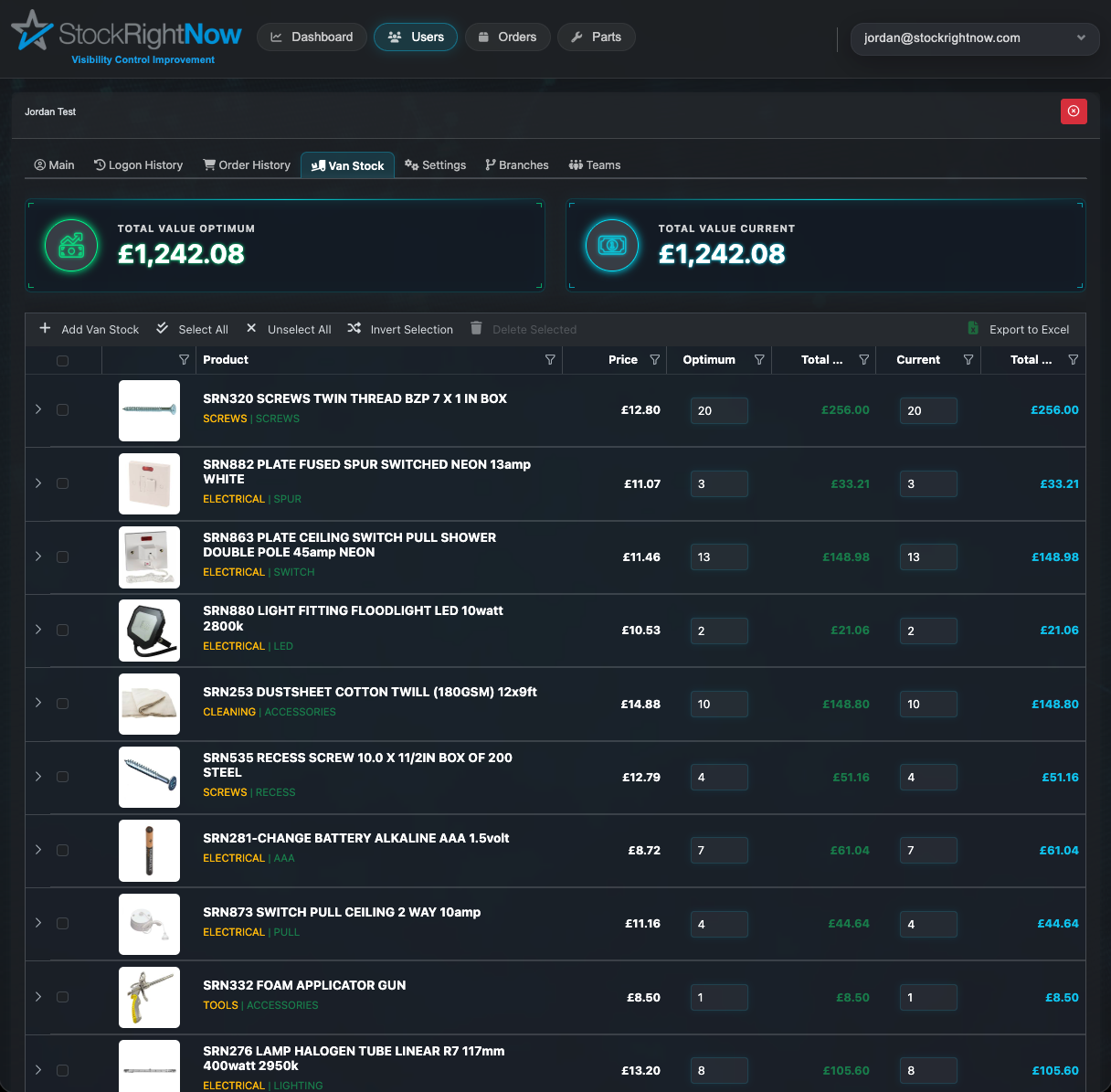 Lager jetzt Portal Screenshot