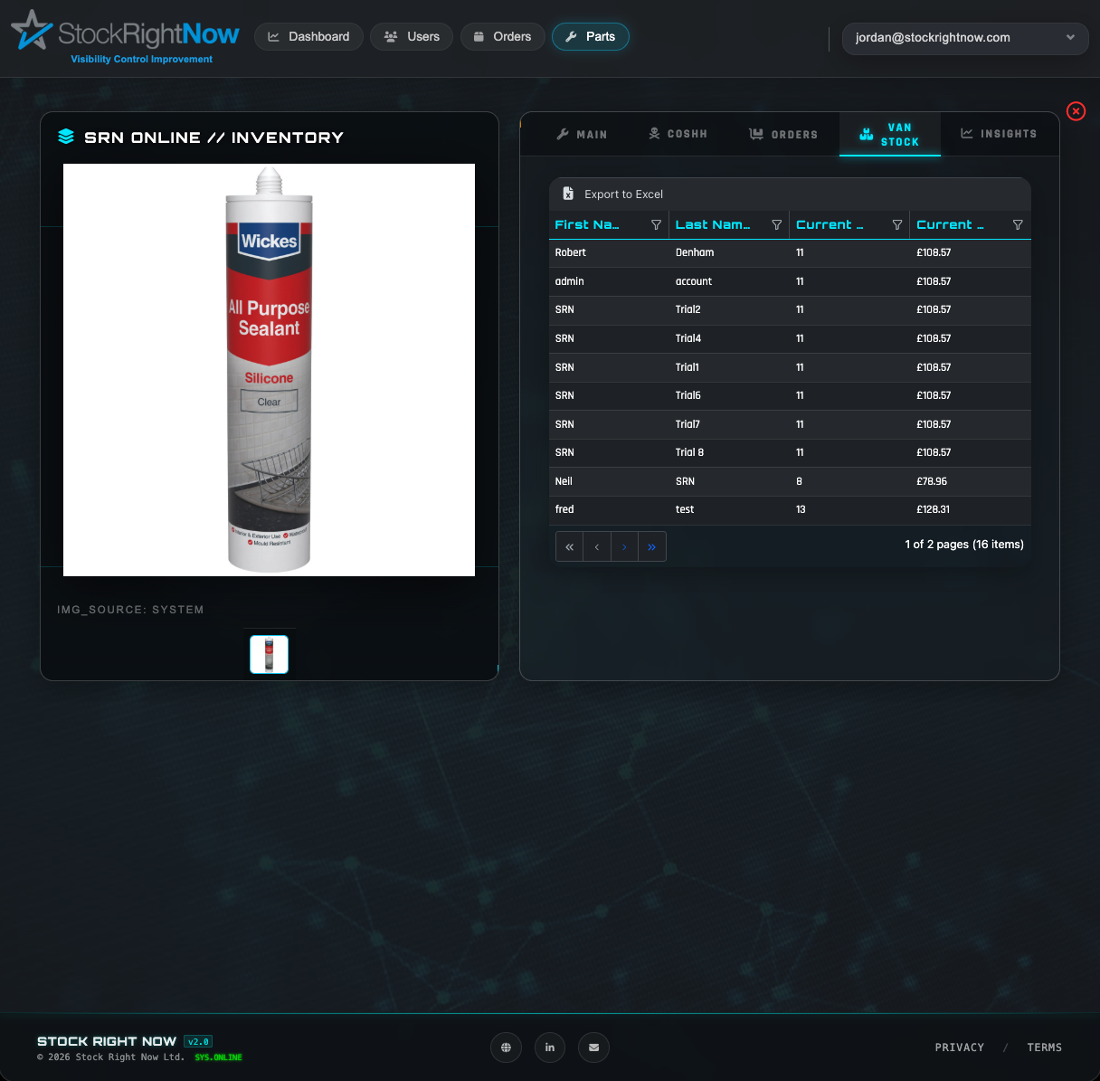 Lager jetzt Portal Screenshot